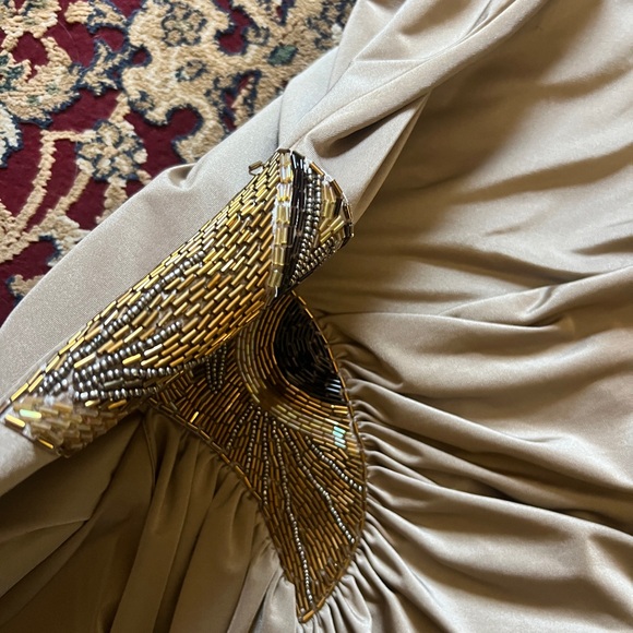 Caribbean Queen Elegant Tan Evening Dress - Picture 10 of 15